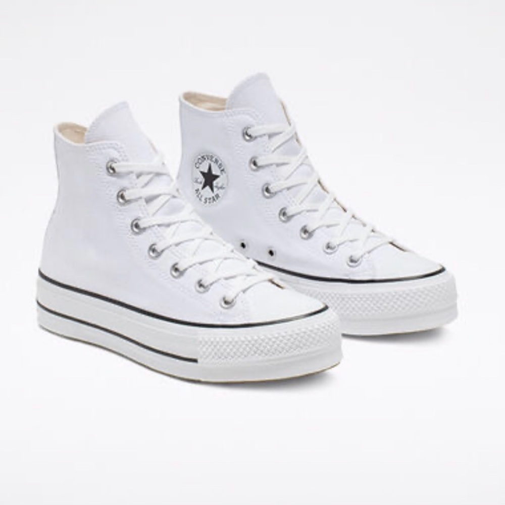 WHITE PLATFORM CONVERSE SNEAKERS